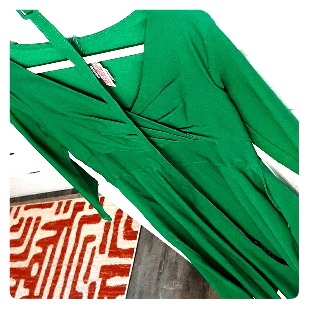 Pinup Girl Clothing Green Erin Swing Dress Sz L